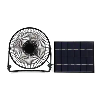 Вентилатор за къмпинг на слънчева енергия на постоянен ток 6 5,2 W, 8-инчов мини-лаптоп вентилатор за охлаждане на дома и на открито