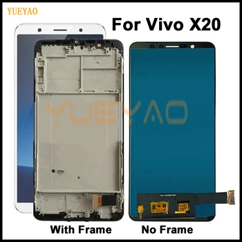 За VIVO X20 Подмяна на LCD сензорен дисплей и цифров преобразувател в събирането/с рамка 100% тестван от най-доброто качество на 6,01 инчов Черно-бял