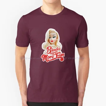 Ние блондинки, по-забавно, тениска от 100% памук тениска за блондинки, грим за кукли, Реколтата, ретро, Дамски, женски, за момичета.