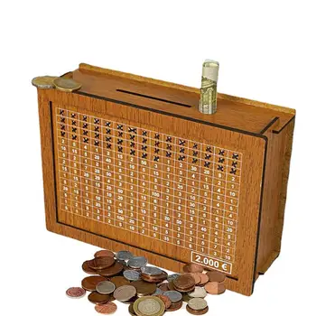 Ретро Дървена касичка с поставка-копилкой ръчно изработени за деца, касичка за спестяване на пари, касичка за спестяване на пари
